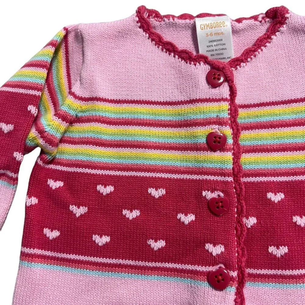 Gymboree 3-6m Tiny Hearts Cardigan Sweater